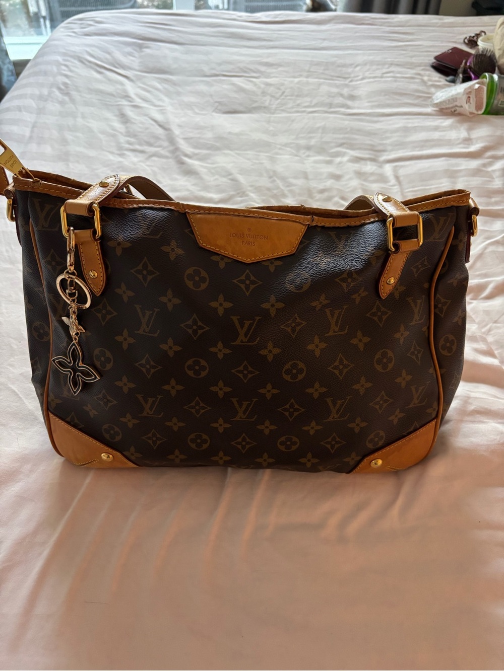 Louis Vuitton Monogram Canvas Hobo Shoulder Bag in Brown and Tan